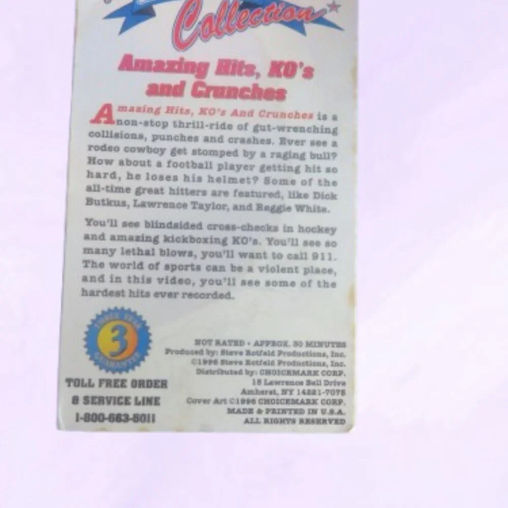 The Amazing Sports Video Collection vintage Amazing hits, KO's, and crunches VHS